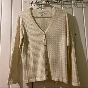 Norm Thompson y2k silk/cotton cardigan sweater-small EUC